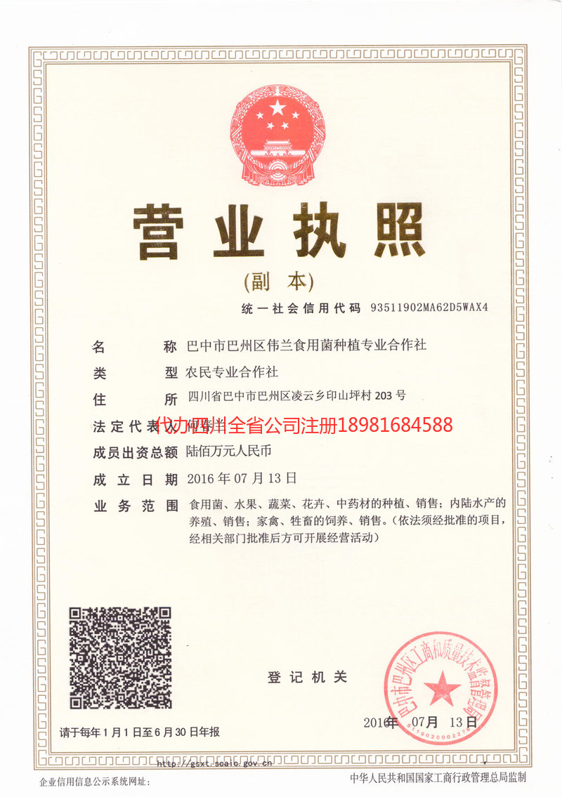 瓦房店瓦房店伟兰食用菌种植专业合作社